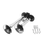 Claxon 2 trompete 12/24V pentru compresor aer 300 + 230 mm,  crom  Cod: DISBS76