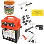Kit complet gard electric la retea 220V, 1 Joule, fir electric 1000m, 100 izolatori, 1 placuta avertizare, 1 kit poarta, impamantare Breckner Germany