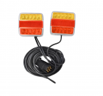 Set lampi LED magnetice pentru remorca, fisa 7 pini, cablu intre stopuri de 2,5m, cablu fisa 7.5m 12 V - imagine 4