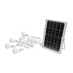 Sistem pentru iluminat cu 4 becuri LED, panou solar 9V/12W si 1xUSB incarcare telefon  Cod: BK69218 Echivalență: DISDW38