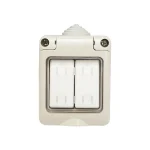 Intrerupator dublu aplicat PT de exterior IP55, 10AX, 250V