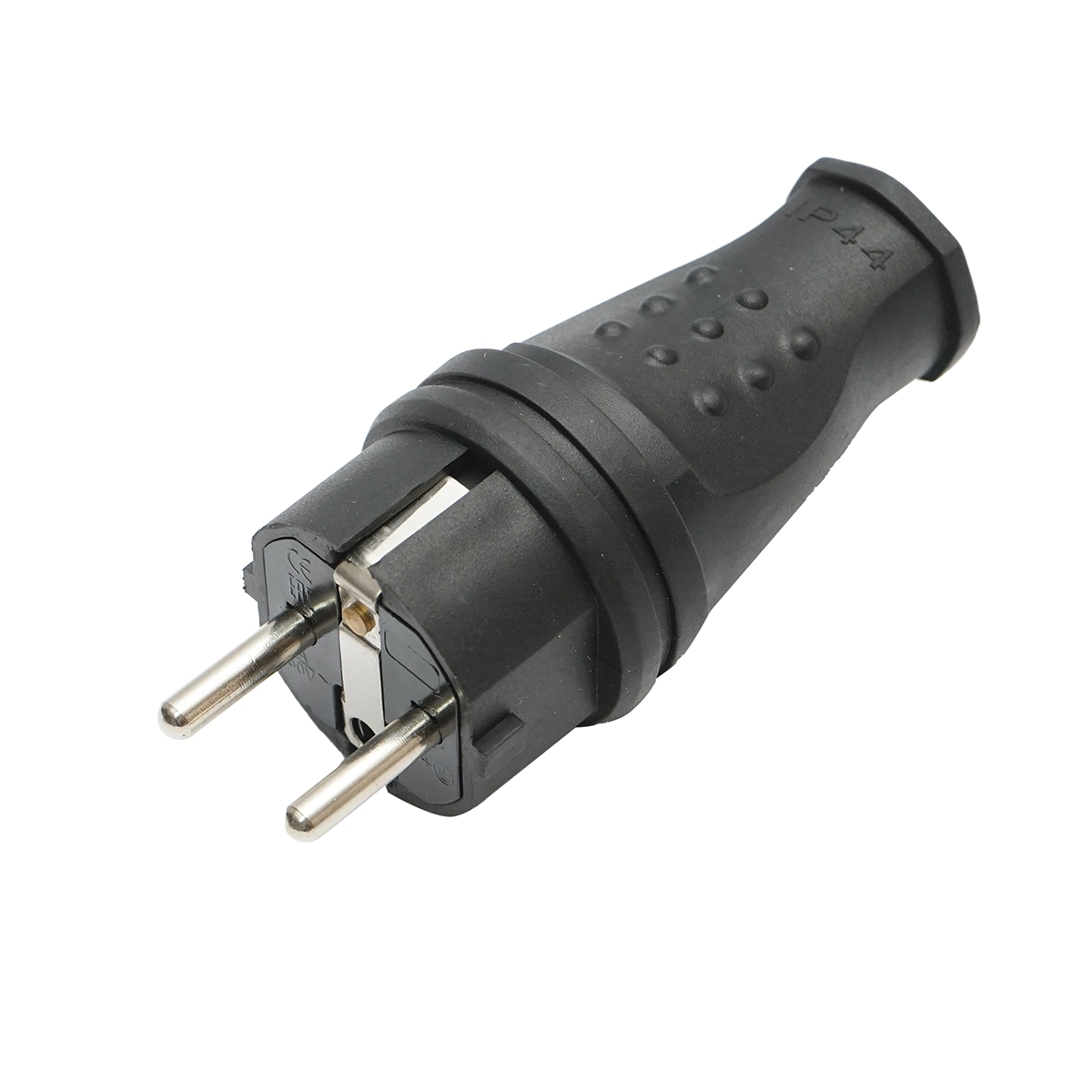 Stecher schuko cauciuc 250V, 16A cu maner si impamantare IP44 Stecher schuko cauciuc 250V, 16A cu maner si impamantare IP44 - imagine 1