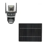 Camera supraveghere lentila duala 4 MP, cartela sim 4G, WIFI 2.4 GHz cu panou solar 7.6W, baterie 18650 incarcare rapida, rotativa 360 grade PTZ cu senzor de miscare, detectie umana PIR, alarma, night vision si aplicatie iCSee