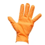 Manusi din nitril portocalii nepudrate cu textura diamond grip, marimea L, 50 buc/cutie - imagine 4