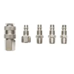 Set 5 cuple rapide 1/4 BSPT pentru furtunuri aer comprimat si scule pneumatice Crownman - imagine 2
