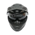 Casca motocross integrala negru mat cu viziera transparenta si ochelari de soare, marimea L Lion - imagine 2