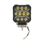 Proiector patrat LED cu DRL 9-80V, 17W, alb-galben, carcasa aluminiu IP67
