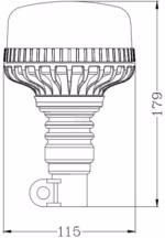 Girofar led profil redus, 17W, 12-24V, verde, montare pe stâlp flexibil, Ø 115mm x179mm - imagine 3