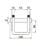 Brida remorcare cu bolt 19mm si siguranta 55x60mm - imagine 3