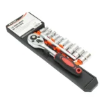 Set clichet reversibil 1/4 cu 10 tubulare si extensie Cr-V Breckner Germany - imagine 2