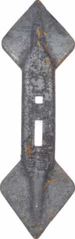 Brăzdar cultivator 450x135x20mm reversibil curbat 2 orificii