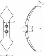 Brăzdar cultivator 450x135x20mm reversibil curbat 2 orificii - imagine 3