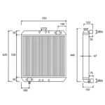 Radiator racire apa 620x550x67mm din cupru pentru Perkins, Tractor Forestier - imagine 2