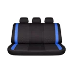 Set huse scaune auto universale Negru-Albastru Diamond, piele ecologica matlasata cu textil, fata + spate 9 piese - imagine 6