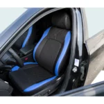Set huse scaune auto universale Negru-Albastru Diamond, piele ecologica matlasata cu textil, fata + spate 9 piese - imagine 5