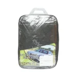 Set huse scaune auto universale Negru-Albastru Diamond, piele ecologica matlasata cu textil, fata + spate 9 piese - imagine 3