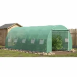 Solar de gradina 500x300x200cm, folie verde PE cu plasa 140g/mp UV, 1 usa, 10 ferestre, teava otel galvanizat 19mm THOR - imagine 3