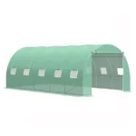 Solar de gradina 500x300x200cm, folie verde PE cu plasa 140g/mp UV, 1 usa, 10 ferestre, teava otel galvanizat 19mm THOR