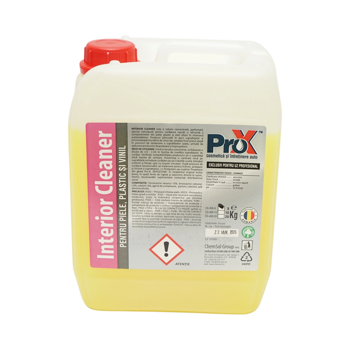 Solutie curatare piele, plastic si vinil auto concentrata Interior Cleaner Pro-X 5kg Solutie curatare piele, plastic si vinil auto concentrata Interior Cleaner Pro-X 5kg - imagine 1