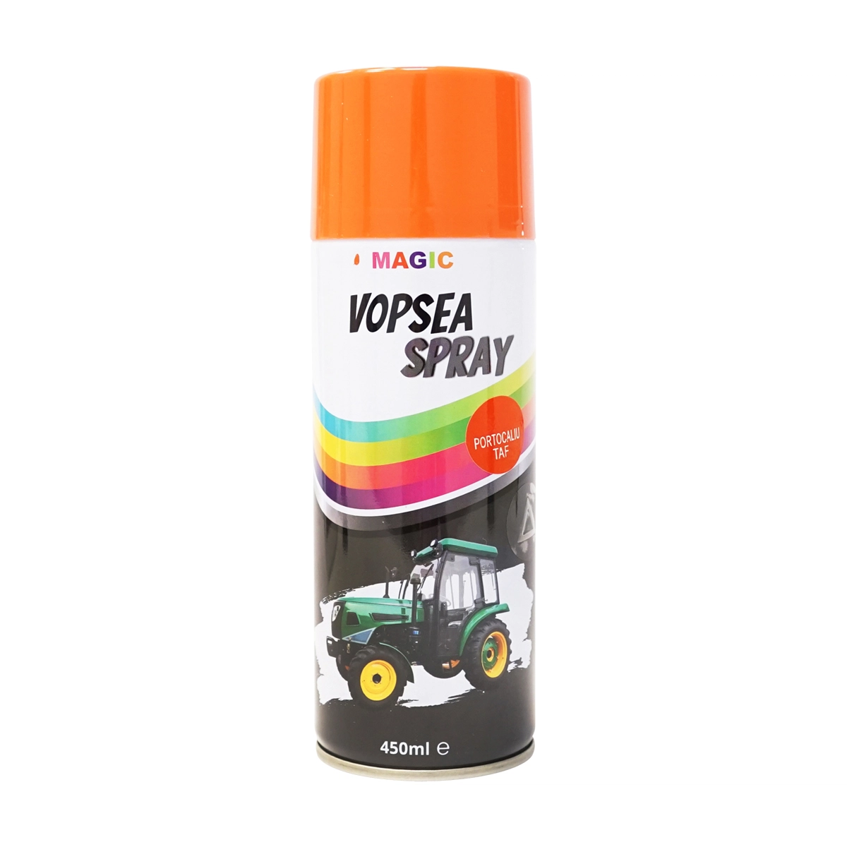 Spray vopsea auto portocaliu RAL2002 pentru Tractor Forestier, cu uscare rapida 450ml MAGIC Spray vopsea auto portocaliu RAL2002 pentru Tractor Forestier, cu uscare rapida 450ml MAGIC - imagine 1