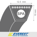 Curea de transmisie trapezoidala SPA 12.5x10x1250 La / 1232 Lp