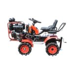 Minitractor agricol 4x4 diesel 17CP, 531cc, 3+1 viteze, 2 cutii de viteze, pornire electrica/manuala, latime lucru 1050mm cu freza, rarita, roti metalice, picior sprijin THOR - imagine 4