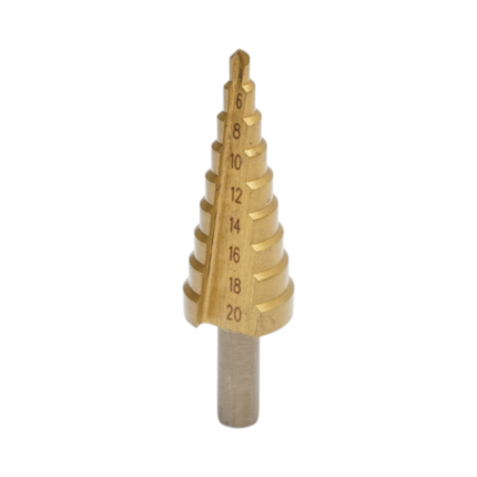 Burghiu conic in 9 trepte 4-20mm din otel 4241 HSS pentru metal, aluminiu, lemn, plastic, alama Cod: DISPN71