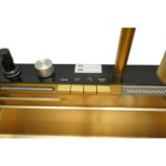 Chiuveta bucatarie multifunctionala din otel inoxidabil auriu PVD cu doua baterii, afisaj digital temperatura, doua cascade, dozator detergent, spalator pahare, scurgator, tava, tocator si accesorii incluse 75x46x22cm - imagine 10