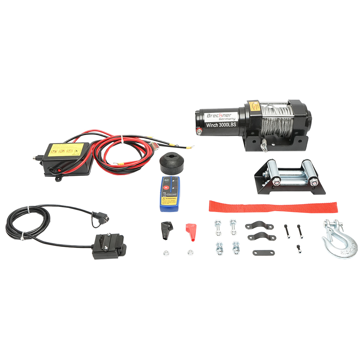 Troliu electric cu telecomanda Troliu electric cu telecomanda 12V, 1,6T (3000lbs) cablu otel 5x11m, solenoid 100A